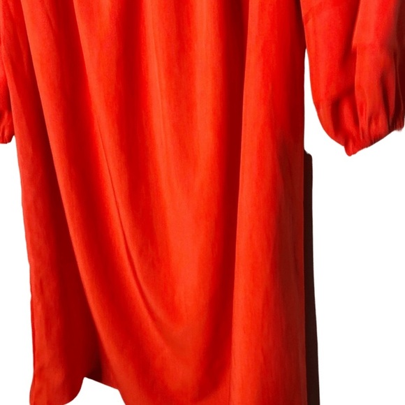 Elodie Red Bell Ruffle Puff Sleeve Elastic Neckline Mini Red Summer Formal Dress - Picture 11 of 16